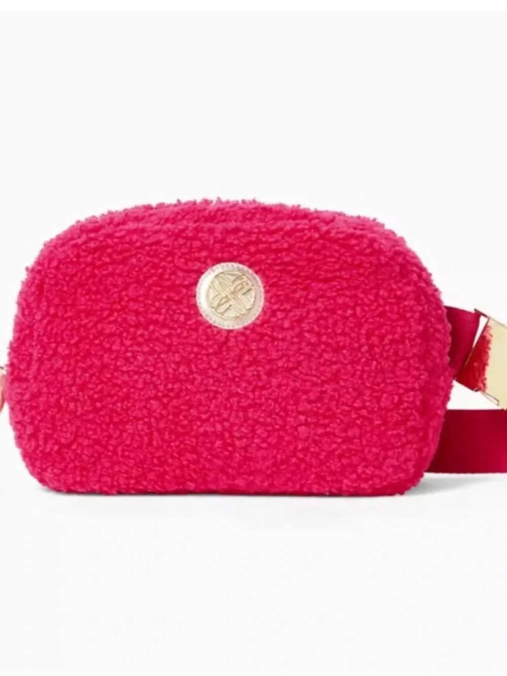 Lilly Pulitzer Jeanie Sherpa Belt Bag in the Raspberry Rouge ~ NWT